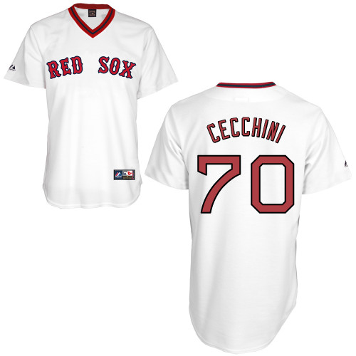 Garin Cecchini #70 MLB Jersey-Boston Red Sox Men's Authentic Home Alumni Association Baseball Jersey